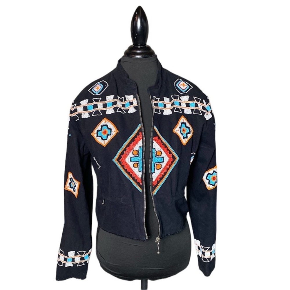 NWT VTG STONE RIVER BEADED TRIBAL JACKET - Picture 3 of 15